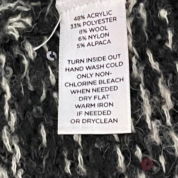 Ann Taylor Loft Black & White Striped Sequin Knit Sweater Size S - Picture 6 of 8